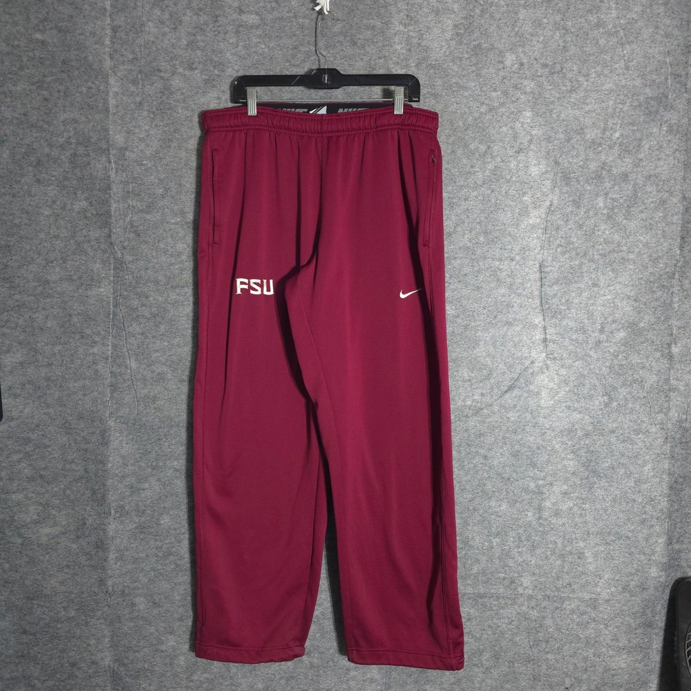 Nike FSU Seminoles Mens Maroon Therma-FIT Athletic Track Pants 486053-610 Jogger